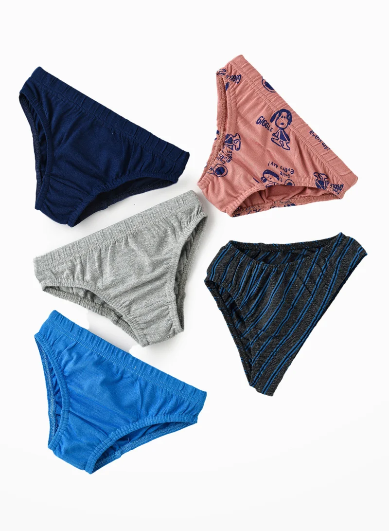 JAM 5 Pack Boys Briefs 95% Cotton 5% Elastane, Soft and Comfortable Underwear for Boys