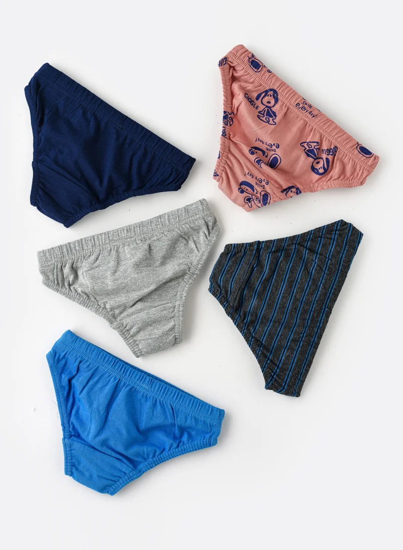 JAM 5 Pack Boys Briefs 95% Cotton 5% Elastane, Soft and Comfortable Underwear for Boys