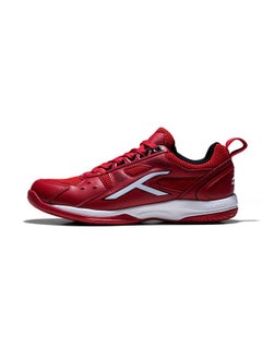 HUNDRED Unisex-Child Raze Badminton Shoes (Non Marking) | Also Perfect For Squash, Table Tennis, Volleyball, Basketball & Indoor Sports | Lightweight & Durable | (Red::White::Black, 2Uk)  - Image 1
