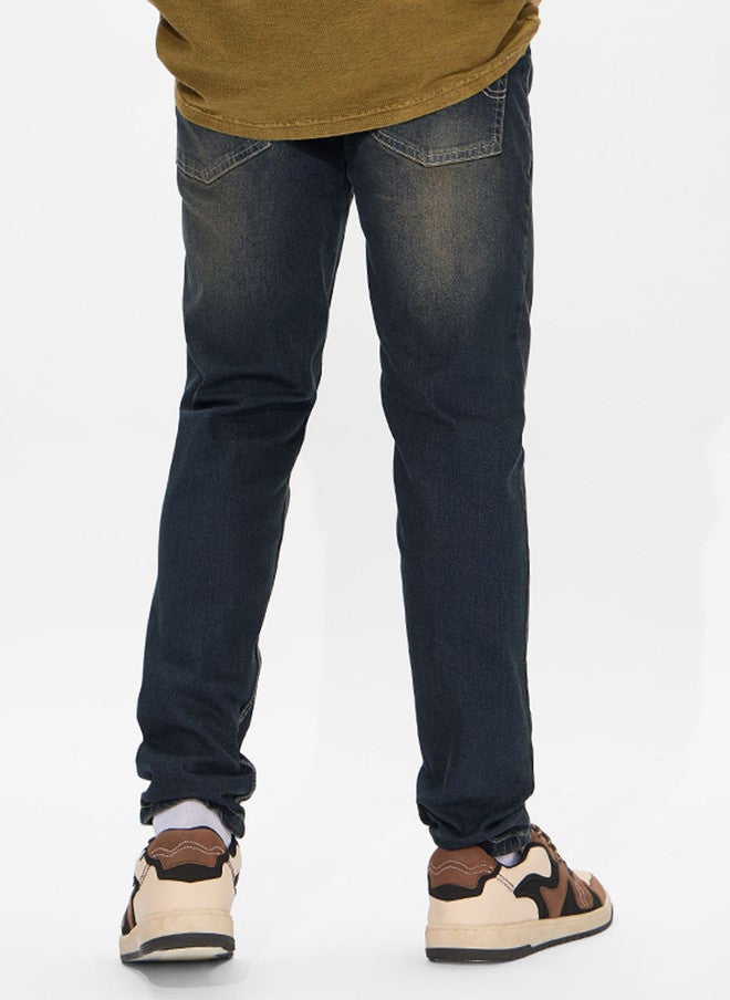 The Souled Store Men Slim Fit Heavy Fade Grey Jeans - Image 3