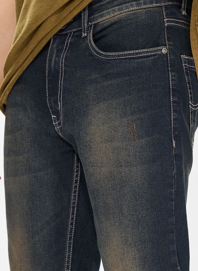 The Souled Store Men Slim Fit Heavy Fade Grey Jeans - Image 5