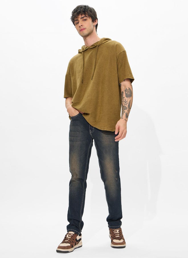 The Souled Store Men Slim Fit Heavy Fade Grey Jeans - Image 4