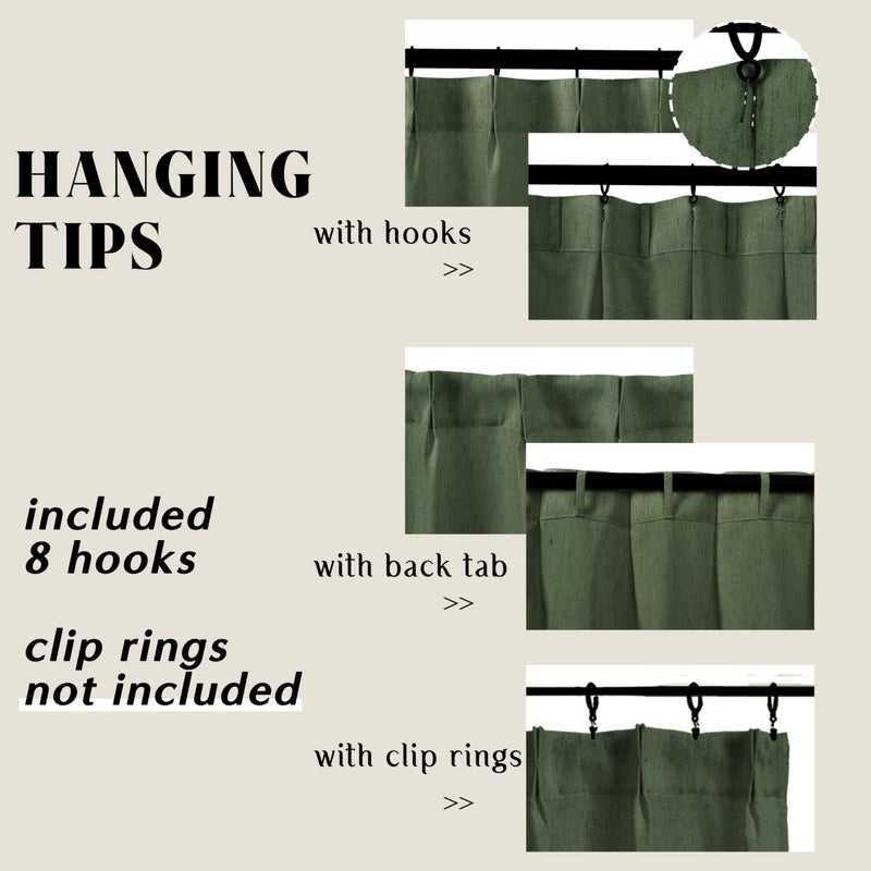 Lino Rosa Bay Window Curtains for Dining Room Living Room Rustic Country Farmhouse Style Cottage Core Dark Academia Decor Cottagecore Sink Skirt for Bathroom Kitchen 30 Inch Long Olive Green - Image 2