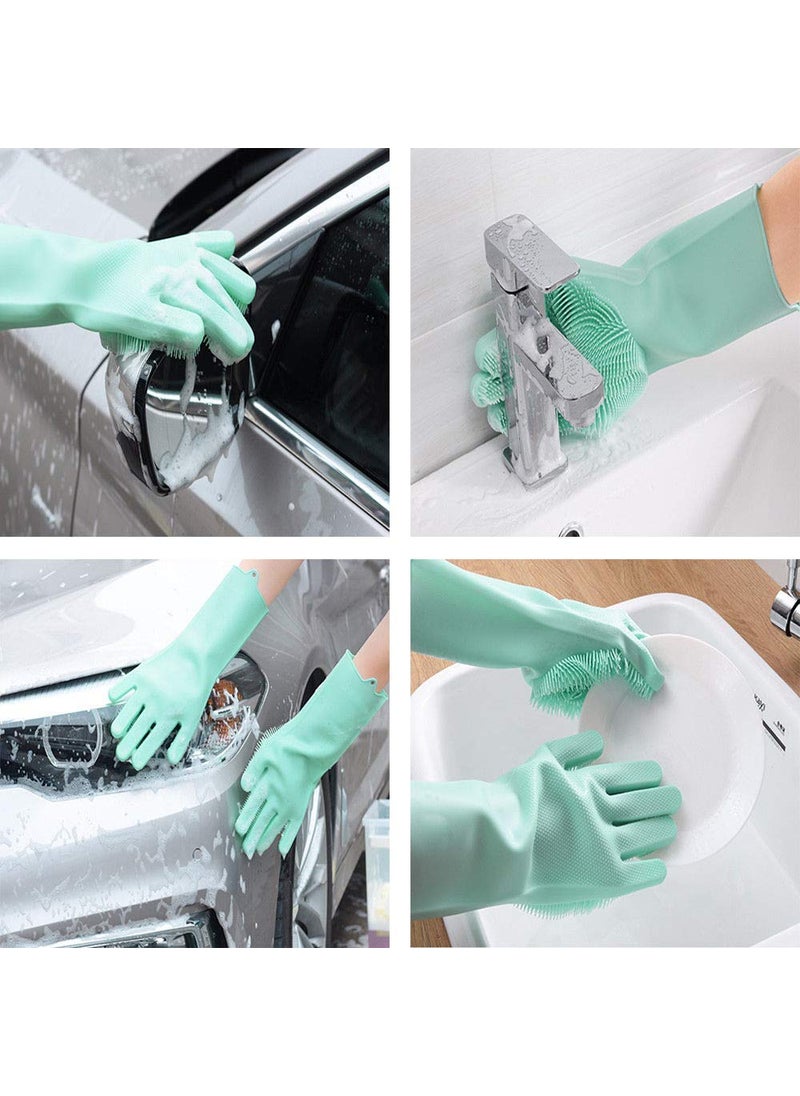 Nohunt NOHUNT Tile CleaningSink CleaningFloor Cleaning Multipurpose Fiber Brush with Dishwashing Gloves with Scrubber Silicone Cleaning Reusable Scrub Gloves 1Pair  - Image 4