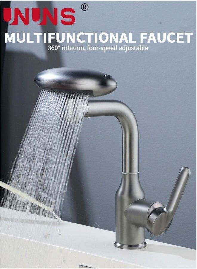 UNUNS Kitchen Faucet,Touch Single Hole Stainless Steel Sink Faucets,Modern Handle Faucets For Sinks,4 Function,Grey - Image 2