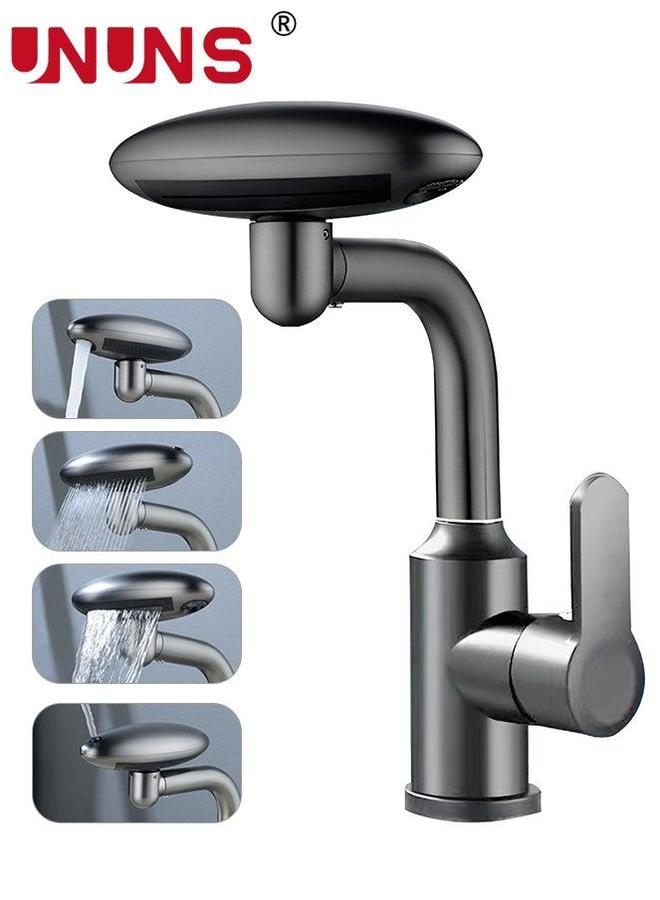 UNUNS Kitchen Faucet,Touch Single Hole Stainless Steel Sink Faucets,Modern Handle Faucets For Sinks,4 Function,Grey - Image 1