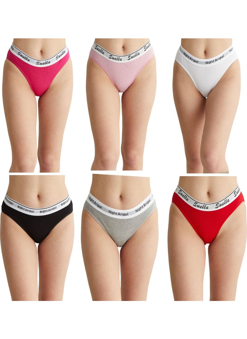 Moda Lady Women's 6-Pack Sports Combed Cotton Fabric Bikini Panties  - Image 1
