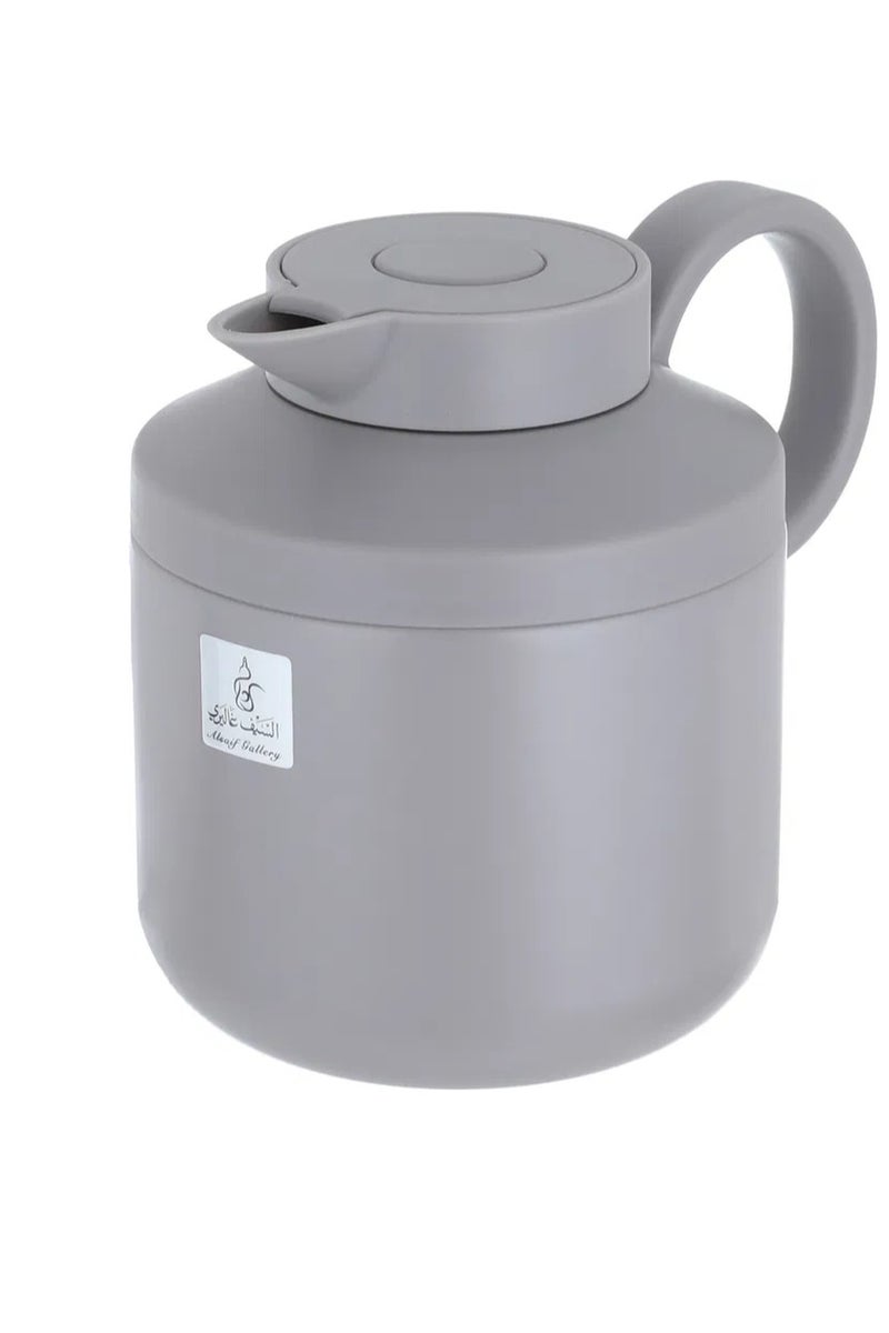 السيف غاليري ترمس هلا تايملس، 0.6 لتر، حافظة داخلية استيل، هيكل خارجي استيل، ضغاط - رمادي فاتح - Image 3