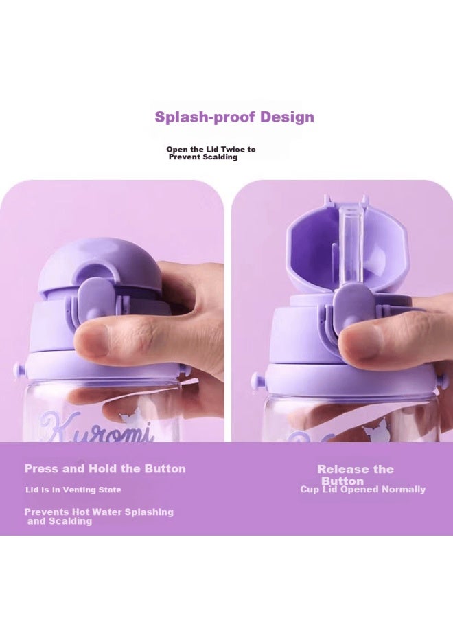 Devar Kuromi Kids Water Bottle Student Direct Drinking Bottle Girls School Use Summer Kindergarten Baby Straw Cup - Image 4