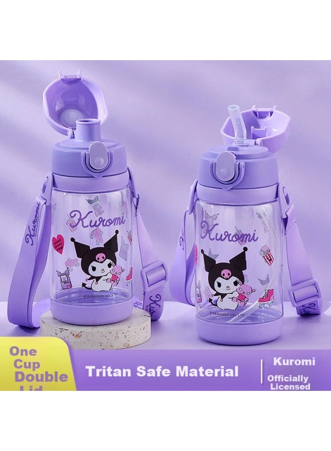 Devar Kuromi Kids Water Bottle Student Direct Drinking Bottle Girls School Use Summer Kindergarten Baby Straw Cup - Image 1