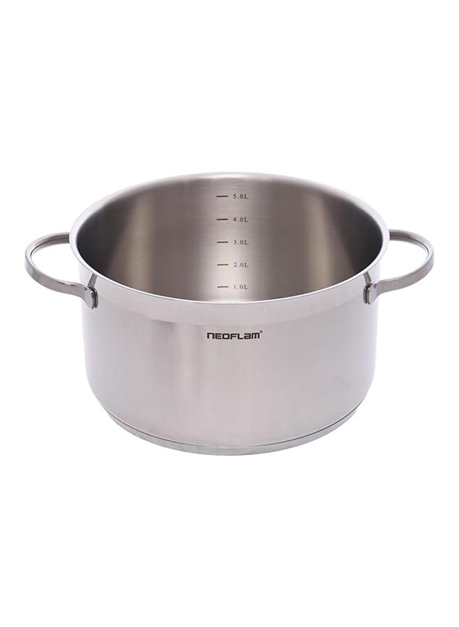 1Piece Stainless Steel Pot, Kitchen Cookware, Induction Pot with Impact-bonded Base Technology Pot 24 cm pcs For Kitchen,Home - Silver - Image 2