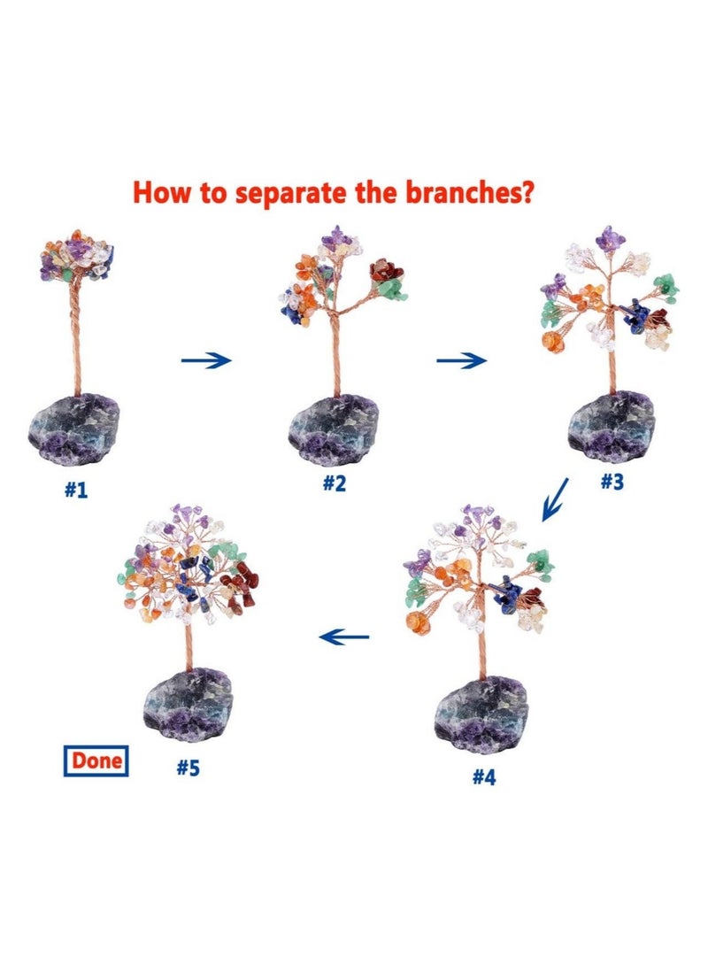 Captaintech Amethyst Crystal Tree Feng Shui Money Tree Healing Stones Gem Natural Gemstones Bonsai Chakra Tree of Life Ornaments Home Office Table Decoration Spiritual Good Luck Gift - Image 5