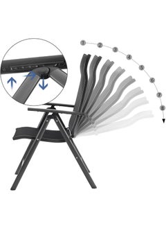 AWOKZA AWOKZA Aluminium Garden Chairs Folding Chairs with High Backrest with 7Way Tilt Adjustment Garden Furniture Folding Garden Chair for Garden Balcony Patio  - Image 3