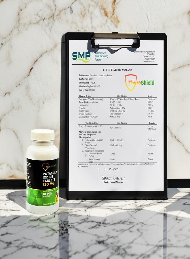ThyroShield Potassium Iodide Tablets 130 mg | 300ct Iodine for Radiation Exposure - Potassium Iodine Pills - YODO Naciente - KI Pills - Made in USA - ThyroShield (300 Tablets) - Image 4