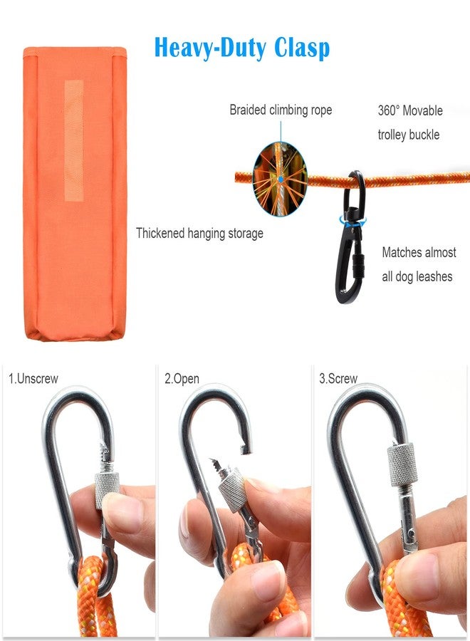 KATOLK Upgraded Dog Tie Out Cable for Camping, 70FT Portable Knot-a-Hitch Dog Hitching System, Trolley System for Dogs up to 250lbs, Dogs Runner for Yard Camping Training Running Hiking Outdoor - Image 5
