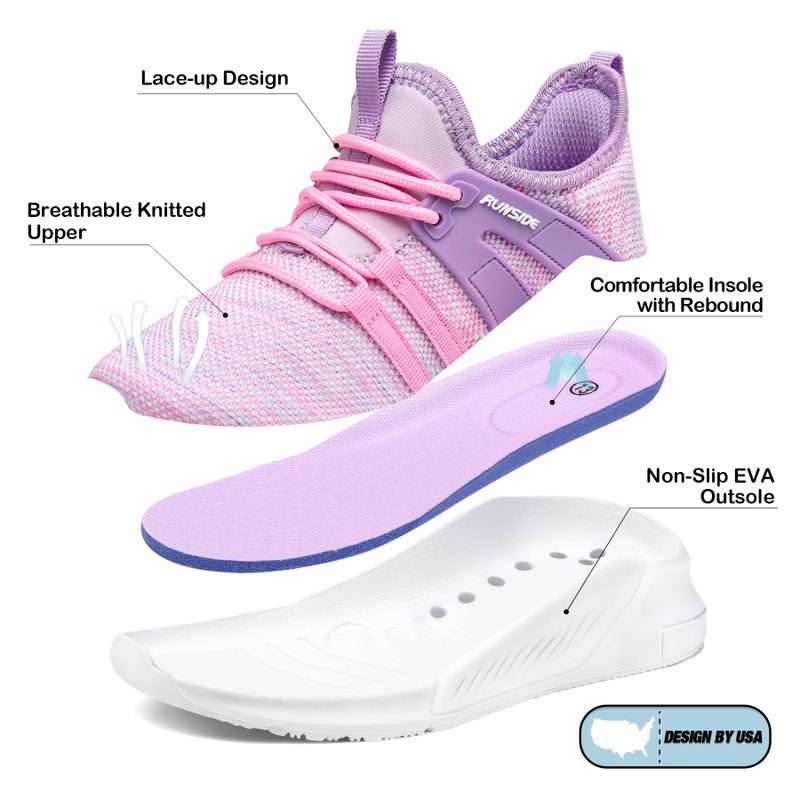RUNSIDE Boys Girls Tennis Shoes Kids Lightweight Breathable Sneakers Lace-up Running Athletic Shoes for Toddler/Little Kid/Big Kid Colorful - Image 5