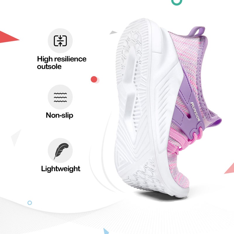 RUNSIDE Boys Girls Tennis Shoes Kids Lightweight Breathable Sneakers Lace-up Running Athletic Shoes for Toddler/Little Kid/Big Kid Colorful - Image 4