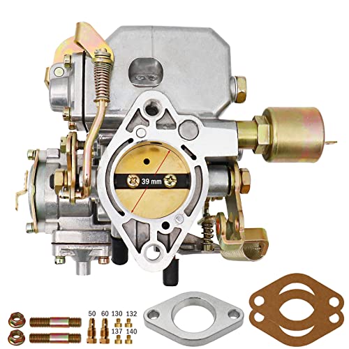 THUNDERMINGO 39 Pict-3 Carburetor For VW Beetles Super Beetles 1971-1979 Dual Port 1600cc Air Cooled Type 12V Engine Electric Choke Volkswagen Bug Bus Thing Karmann Ghia Sedan Kombi, SOLEX 39MM 113129031K - Image 1
