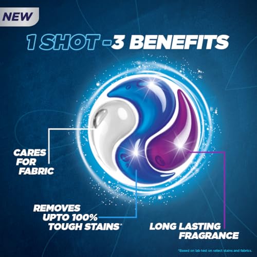 Surf Excel Matic 3 in 1 Smart Shots 17 pcs|| Laundry Detergent Pods for Tough Stain Removal in Front Load & Top Load Washing Machines|| Fragrance + Care - Image 4