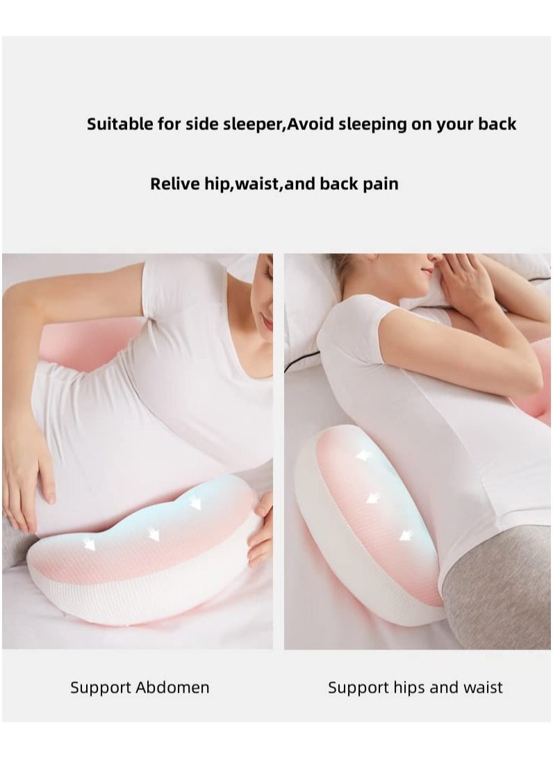 XiuWoo Pregnancy Pillows for Sleeping,Maternity Pillow for Pregnant Women,Pregnancy Wedge Pillows Adjustable Portable Positioning for Support Hips Back Belly Pink  - Image 3