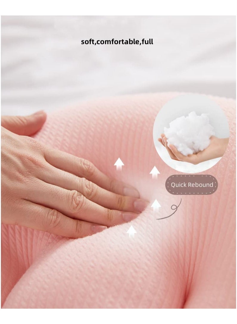XiuWoo Pregnancy Pillows for Sleeping,Maternity Pillow for Pregnant Women,Pregnancy Wedge Pillows Adjustable Portable Positioning for Support Hips Back Belly Pink  - Image 5