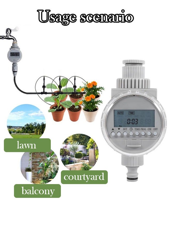 Solar Powered Automatic Watering Timer, Solar Powered Irrigation Timer Controller, Digital Irrigation Timer System with LCD Digital Display for Plants Flowers at Garden for Home Lawn - Image 1