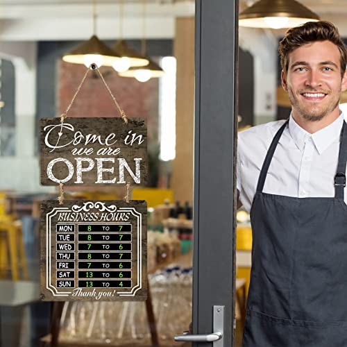 Yulejo Rustic Welcome Chalk Board Business Hours Sign - Store Hours Sign for Restaurant Door Hotel (Brown) - Image 5