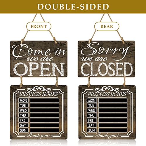 Yulejo Rustic Welcome Chalk Board Business Hours Sign - Store Hours Sign for Restaurant Door Hotel (Brown) - Image 3