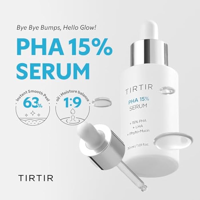 TIRTIR PHA 15% Exfoliating Serum - Hydrating Water Peeling for Smooth, Radiant Skin - Gentle PHA & LHA Formula for Sensitive Skin - Image 3