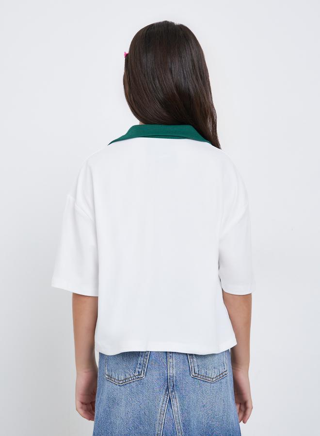 Styli Teens Boxy Fit Printed Polo T-Shirt - Image 4