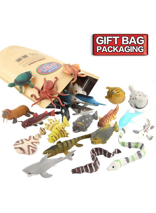 ValeforToy 18 Pack Assorted Ocean Animal, Stretchy and Floating Rubber sea Animals Toy Set, Mini Realistic Under The Sea Life Figure for Toddler Bath Bathtub, Shark Octopus Fish Toys Bulk for Kid Party - Image 5