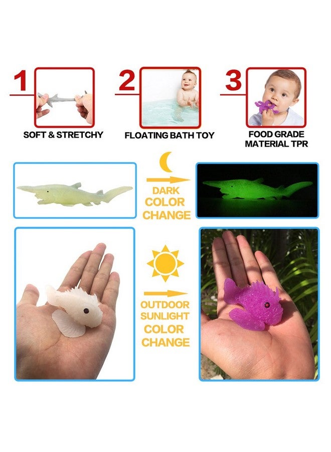 ValeforToy 18 Pack Assorted Ocean Animal, Stretchy and Floating Rubber sea Animals Toy Set, Mini Realistic Under The Sea Life Figure for Toddler Bath Bathtub, Shark Octopus Fish Toys Bulk for Kid Party - Image 4