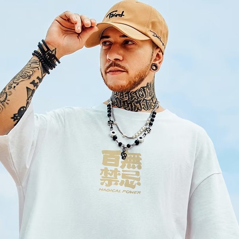 Short sleeve t-shirt 2023 men's summer thin national fashion handsome half sleeve T-shirt fashion half sleeve round neck loose half sleeve fashion - Image 5
