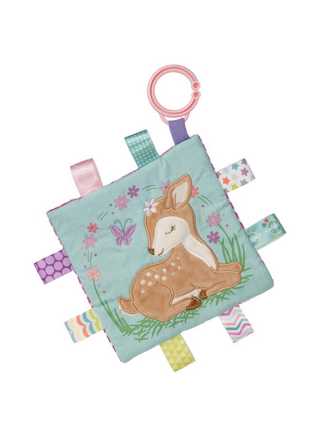 Taggies Soothing Sensory Crinkle Me Toy with Baby Paper and Squeaker, Flora Fawn, 6.5 x 6.5-Inches - Image 1