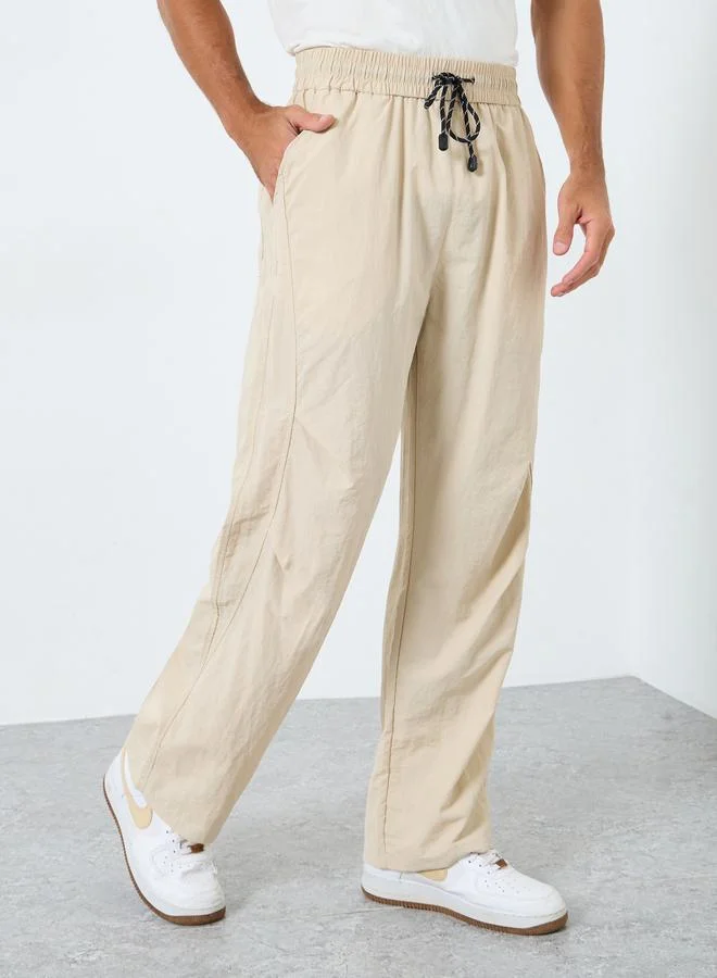 Styli Styli Men Beige Casual Drawstring Pants