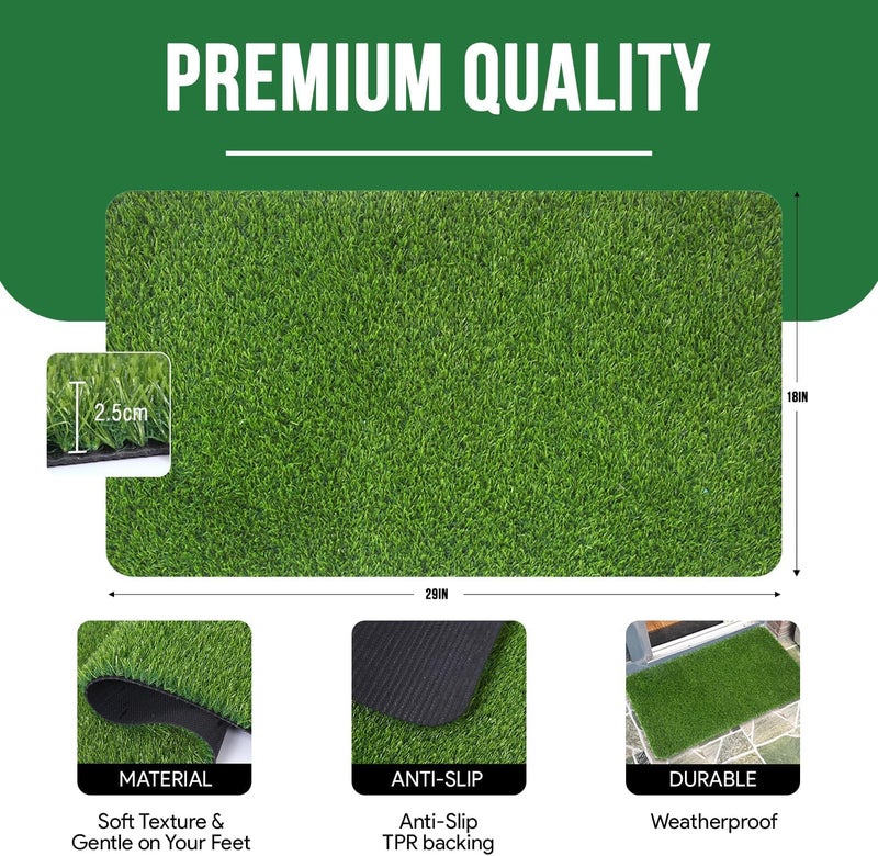 BLUSH & BLOOM 25mm Artificial Grass Mat for Balcony | Green Grass Carpet for Balcony | All-Weather Home and Office Edition (Size - 2 X 5 Feet | Green grass Capet for Balcony) - Image 3