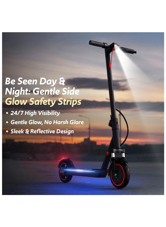 Denzoz Electric Scooter for Adults 550W Motor Front/Dual Suspension 8.5/10" Honeycomb Solid Tires Built-in Side/Turn Lights Maximum Speed 25km/h Light And Easy To Carry - Image 4