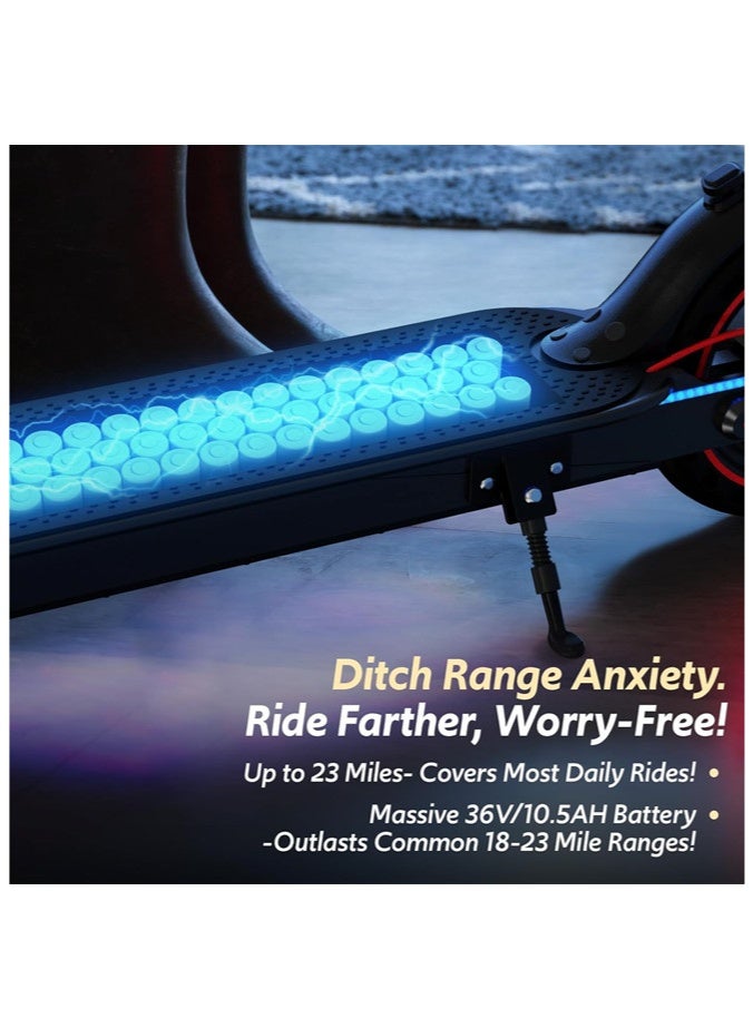 Denzoz Electric Scooter for Adults 550W Motor Front/Dual Suspension 8.5/10" Honeycomb Solid Tires Built-in Side/Turn Lights Maximum Speed 25km/h Light And Easy To Carry - Image 5