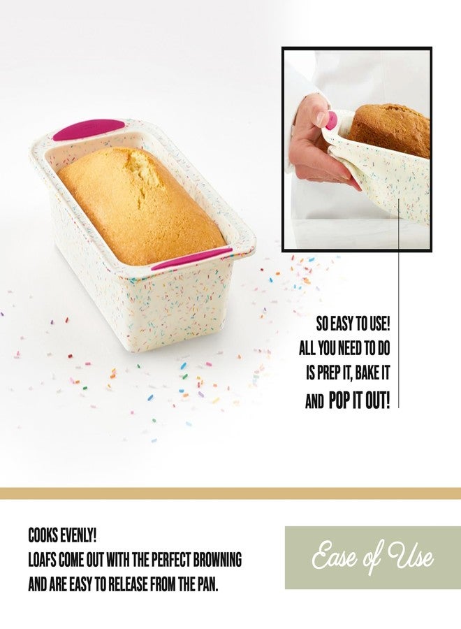 Trudeau 05118555 Structure Loaf Pan Silicone Bakeware, Medium, Confetti White - Image 2