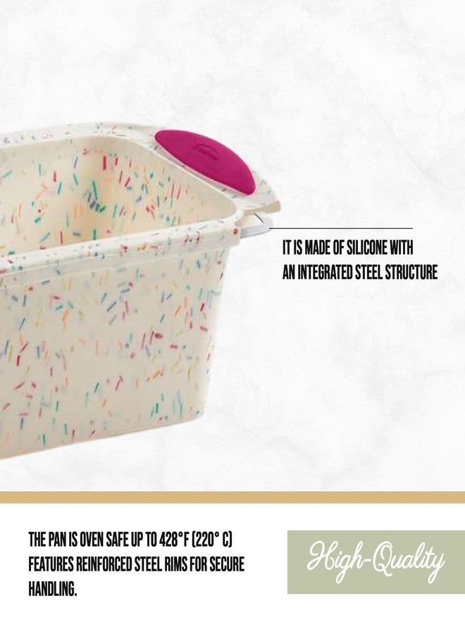 Trudeau 05118555 Structure Loaf Pan Silicone Bakeware, Medium, Confetti White - Image 3