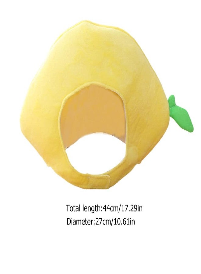 أموسفون قبعة على شكل ليمونة، قبعة فاكهة مخملية، غطاء رأس لزي تنكري لمهرجان عيد الحب، لوازم حفلات المهرجانات - Image 3