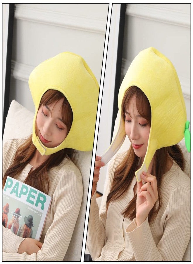 أموسفون قبعة على شكل ليمونة، قبعة فاكهة مخملية، غطاء رأس لزي تنكري لمهرجان عيد الحب، لوازم حفلات المهرجانات - Image 5