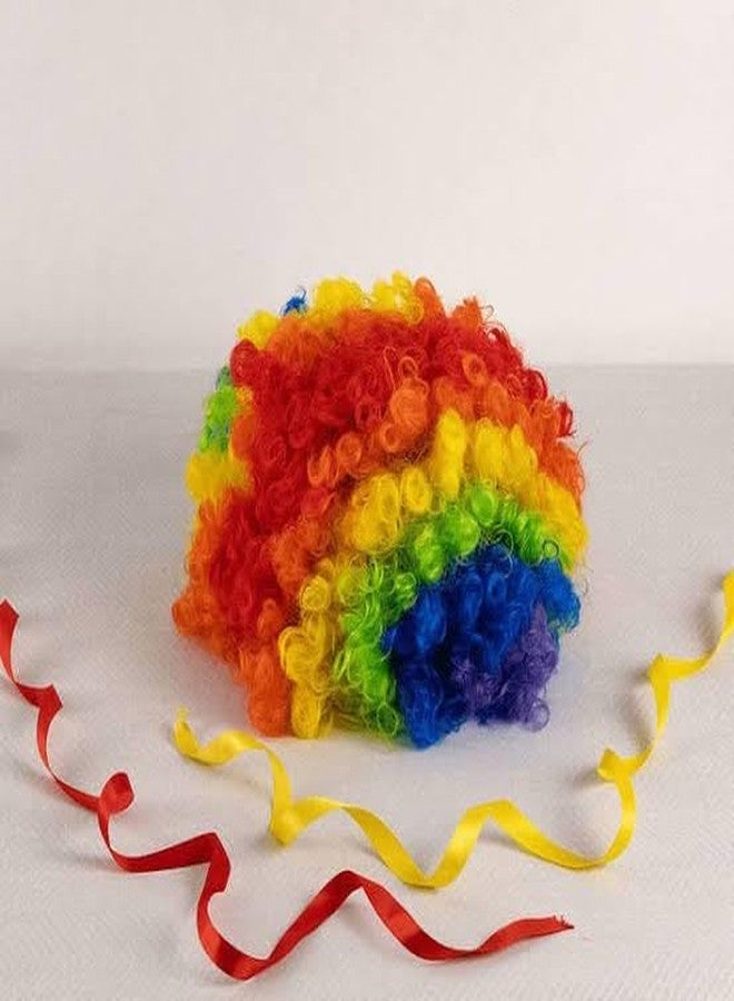 PicFest Curly Hair Wig, Multicolor, Unisex, Free Size, for Fancy Party, Cosplay, Holi, Halloween Celebration - Image 1