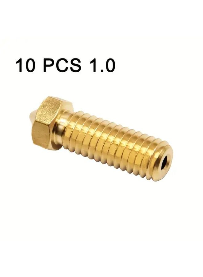10 قطعة فوهة نحاسية بفتحة 1.0 ملم مع خيط M6 لطابعة Artillery Sidewinder X1 X2 ثلاثية الأبعاد مع رأس التسخين Volcano - Image 1