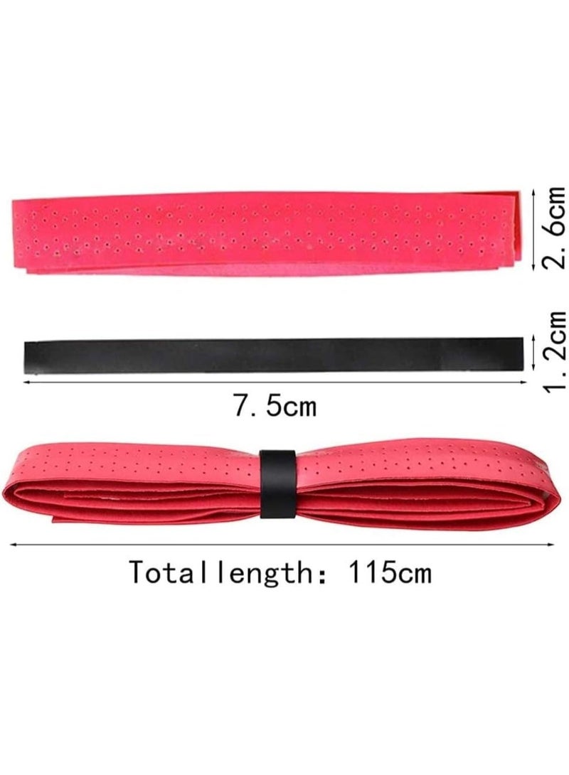 Racket Grip Belt, Breathable Grip Belt, Tennis Racket Grip Tape, Fishing Rod Grip Belt, Non Slip Absorbent, Suitable for Tennis Badminton, Etc. (White, Red, Black, Blue and Purple 5 Piece Set) - Image 2
