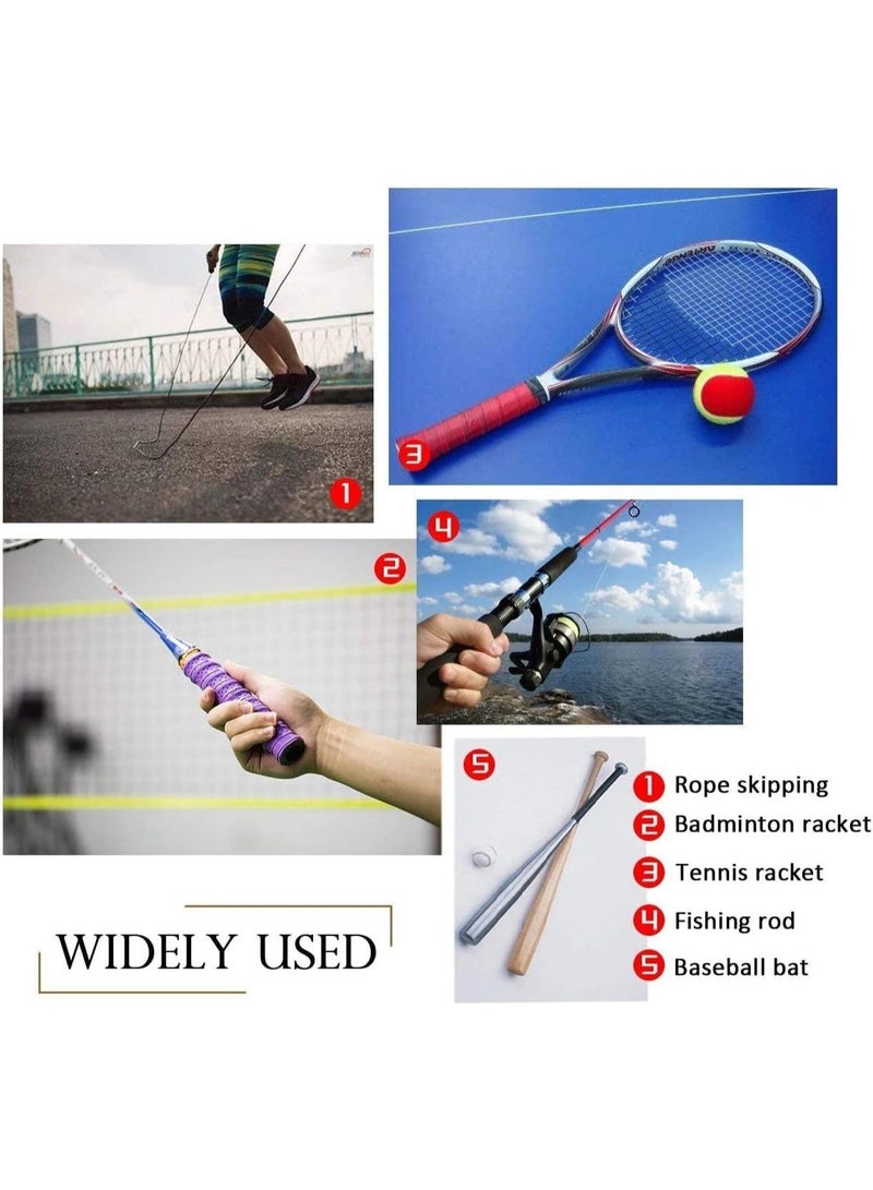 Racket Grip Belt, Breathable Grip Belt, Tennis Racket Grip Tape, Fishing Rod Grip Belt, Non Slip Absorbent, Suitable for Tennis Badminton, Etc. (White, Red, Black, Blue and Purple 5 Piece Set) - Image 4