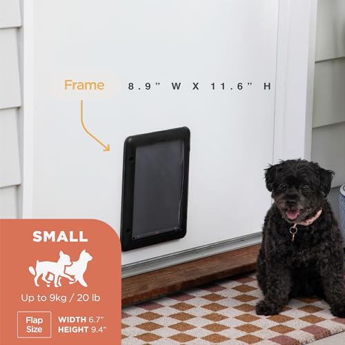 Hakuna Pets Essential Pet Door for Screens, Doors and Walls up to 2.8" Thick, for Dogs up to 20lbs, Small, Black - Image 2