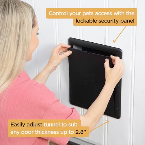 Hakuna Pets Essential Pet Door for Screens, Doors and Walls up to 2.8" Thick, for Dogs up to 20lbs, Small, Black - Image 4