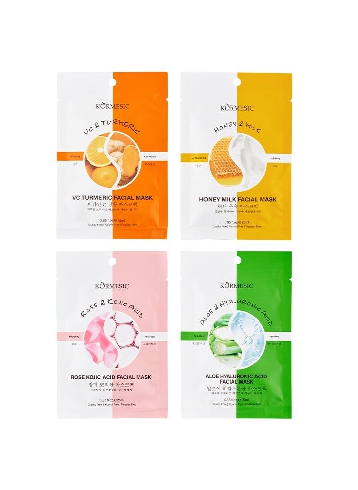 Kormesic - Aloe Hyaluronic Acid Hydrating Face Mask 5 Pieces, 25ml Each - Deep Hydration, Soothing Repair, Suitable for Daily Use - Image 1