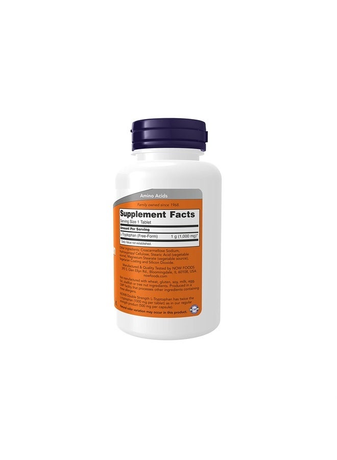 now Supplements, L-Tryptophan 1,000 mg, Double Strength, Encourages Positive Mood*, Supports Relaxation*, 60 Tablets - Image 2